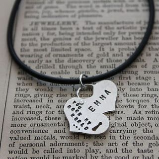 rivetted silver secret heart necklace by sarah lawrence jewellery