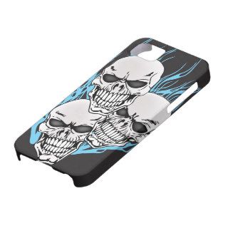 3 Tattoo Skulls in Blue Flames Phone Case iPhone 5 Cover