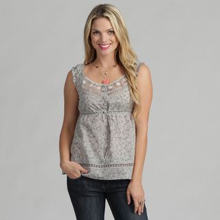 24/7 Frenzy Junior's Periwinkle Button Front Tank Top Juniors' Tops