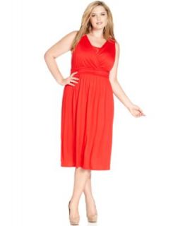 Soprano Plus Size Short Sleeve Printed Midi Dress   Dresses   Plus Sizes