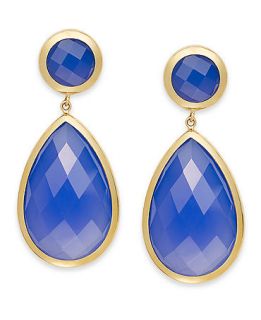 14k Gold Earrings, Faceted Purple Agate Earrings (21 ct. t.w.)   Earrings   Jewelry & Watches