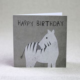 happy birthday zebra card by lil3birdy