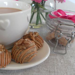 personalised coffee & walnut biscuit favours by made with love foods