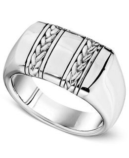 Mens Sterling Silver Ring, Braided Band   Rings   Jewelry & Watches