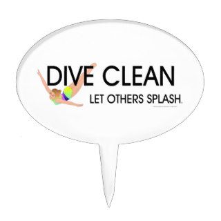 TOP Dive Clean (W) Oval Cake Topper