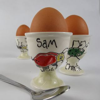 personalised ceramic egg cup by fired arts and crafts