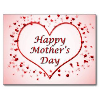 Red heart for mother's day Postcard