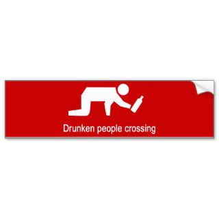 Drunken people crossing ⚠ Thai Sign ⚠ Bumper Sticker