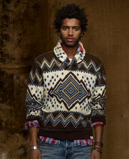 Denim & Supply Ralph Lauren Shawl Collar Printed Pullover   Sweaters   Men