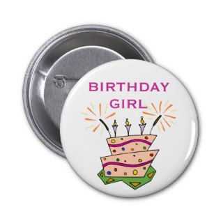 Funny Wacky Cake and Candles Birthday Girl Boy Pin