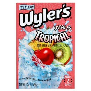 Wyler's Unsweetened Drink Mix, Totally Tropical, 0.15 Ounce Packets (Pack of 144)  Powdered Soft Drink Mixes  Grocery & Gourmet Food