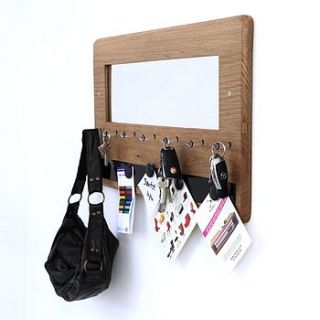 oak notice board / mirror / key rack by mijmoj design limited