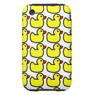 Cute Bright Yellow Rubber Ducky Pattern Tough iPhone 3 Cases