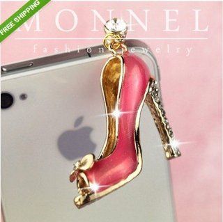 ip144 Big High Heel Shoe Anti Dust Phone Plug Cover Charm For iPhone Smart Phone Cell Phones & Accessories