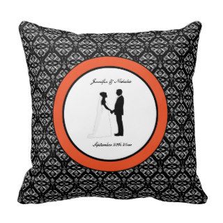 Tangering Tango & Damask Wedding Memento Pillow