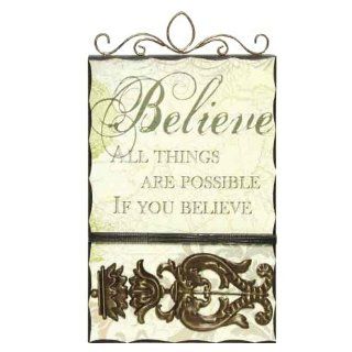 Carpentree Believe Embellished Wood Plaque   Christian Plaques