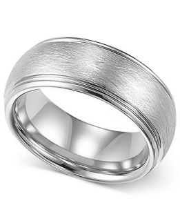 Mens Tungsten Ring, 8mm White Tungsten Comfort Fit Wedding Band   Rings   Jewelry & Watches