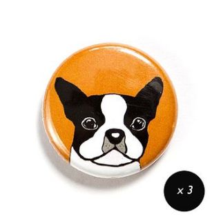 set of three boston terrier magnets by forever foxed
