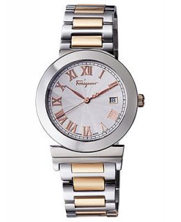 Ferragamo Watch, Mens Swiss Grande Maison Two Tone Stainless Steel Bracelet 40mm F71LBQ9902 S095   Watches   Jewelry & Watches