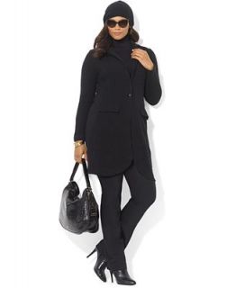 Lauren Ralph Lauren Jacket, Velvet Trim Wool Blazer   Jackets & Blazers   Plus Sizes