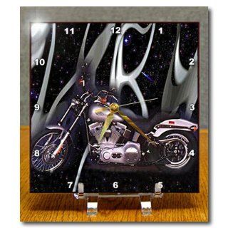 dc_145_1 Desk Clock Picturing Harley Davidson® Motorcycle   6x6 Desk Clock  