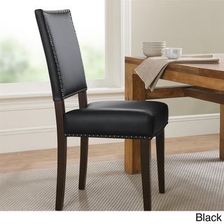 Contemporary Faux Leather Parsons Chair with Nailheads dorel asia Dining Chairs