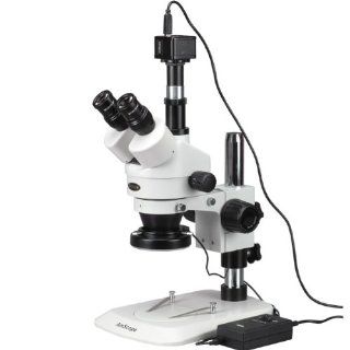 AmScope SM 1TNX 144 M 3.5X 45X Stereo Coin Microscope w/ 144 LED and 1.3M Color Digital Camera Electronics