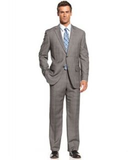 Tasso Elba Suit, Light Grey Plaid   Suits & Suit Separates   Men