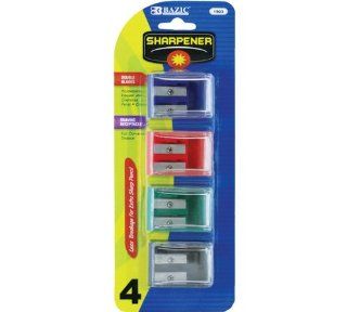 Bazic Dual Blades Square Sharpener with Receptacle, 4 per Pack (Case of 144)  Pencil Sharpeners 
