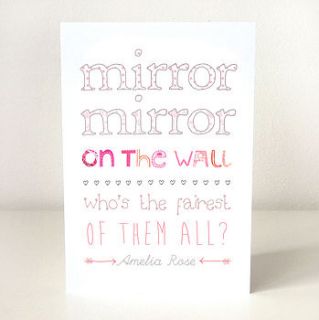 personalised 'who's the fairest' card by emily parkes art