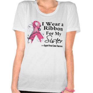 Sister Floral Ribbon   Breast Cancer Tshirt