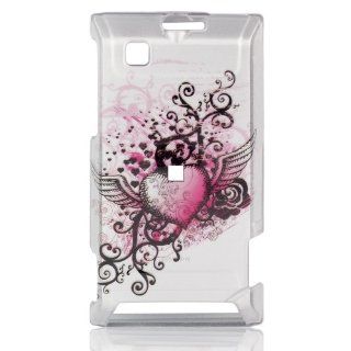 Talon Phone Shell for Motorola A555 DEVOur   Grunge Heart Cell Phones & Accessories