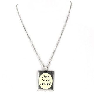 Silvertone 'live, love, laugh' Pendant Necklace West Coast Jewelry Fashion Necklaces