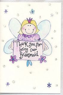 thank you for being bridesmaid card by claire sowden design
