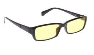 Night Driving Glasses with Yellow Polycarbonate Double Sided Anti reflective Coating   Black Frame Color with Spring Hinges   53 15 138 Eye Size Automotive