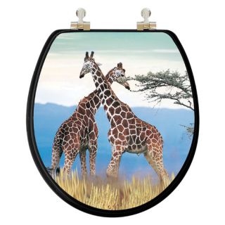 3D Series Giraffes Round Toilet Seat