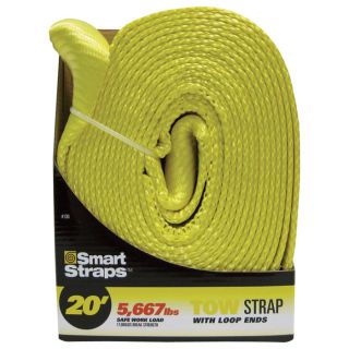 SmartStraps Heavy-Duty Tow Strap with Loops — 20ft.L, 17,000-Lb. Breaking Strength, Yellow, Model# 130  Tow Chains, Ropes   Straps