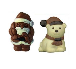 chocolate polar bear and santa by bijou gifts