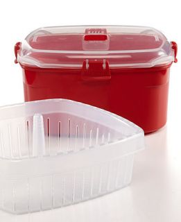 Martha Stewart Collection 10.1 Cup Medium Food Storage Container with Steamer   Kitchen Gadgets   Kitchen