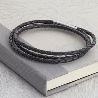 mens plaited leather wrap bracelet by hurleyburley man