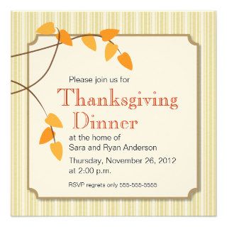 Fall Leaves Thanksgiving Dinner Invitation