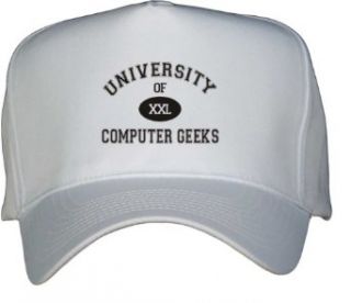 UNIVERSITY OF XXL COMPUTER GEEKS White Hat / Baseball Cap Clothing