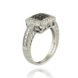 DB Designs Sterling Silver 1/10ct TDW Black Diamond Square Ring DB Designs Diamond Rings