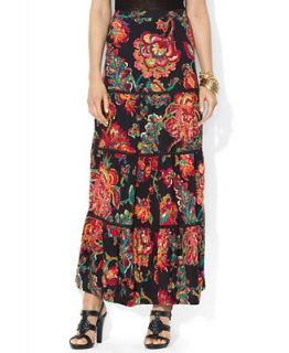 Lauren Ralph Lauren Petite Skirt, Floral Print Tiered Maxi   Skirts   Women