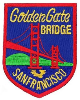 Golden Gate Bridge Embroidered Patch San Francisco Iron On Souvenir Emblem Novelty Baseball Caps Clothing