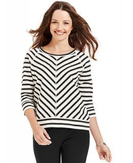 Style&co. Sport Striped Pullover Sweatshirt   Women