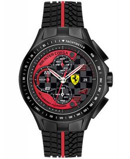 Scuderia Ferrari Watch, Mens Swiss Chronograph Race Day Red and Black Silicone Strap 44mm 830077   Watches   Jewelry & Watches