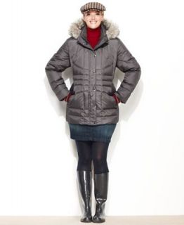 London Fog Plus Size Faux Fur Hooded Puffer Parka Coat   Coats   Women