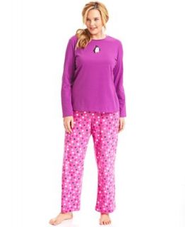 HUE Plus Size Knit Top and Pajama Pants Set   Lingerie   Women