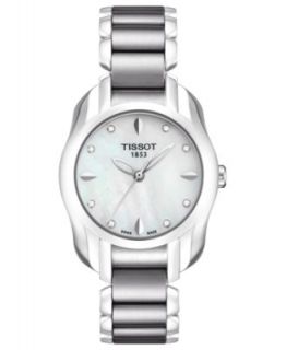 Tissot Watch, Womens Swiss Cera Stainless Steel and White Ceramic Bracelet T0642102201100   Watches   Jewelry & Watches